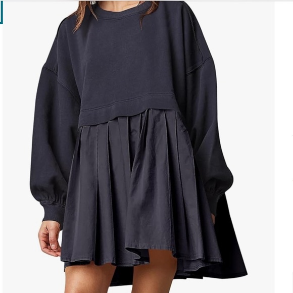 The Chloe Sweatshirt Dress in Black Pepper Sz S NWT - Picture 2 of 10